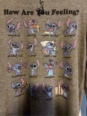 Adult Grey 'How Are You Feeling?' Stitch Graphic